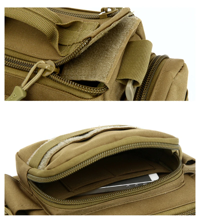 Männer Taille Tasche 1000D Nylon Wasserdichte Fanny-Pack Gürtel Hüfte Bum Sling Brust Taschen Daypack Military Reise Assault Molle Tasche – Detail 24