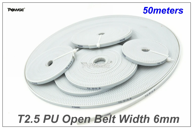 Imagem -06 - Powge Polia de Distribuição 100 Metros T2.5 pu com Terminais Abertos Largura = mm T2.5 Correia Fit T2.5 Polia de Distribuição para Impressora 3d Cnc Reprap