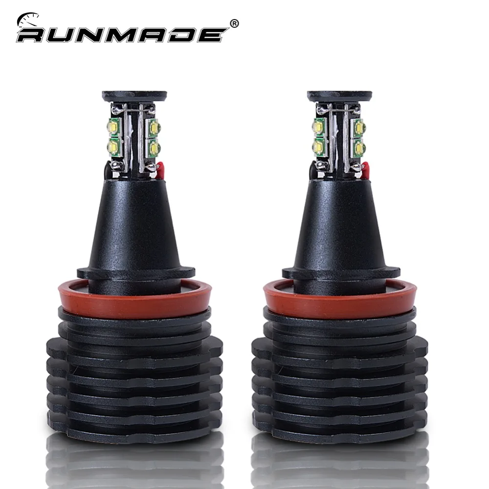 

runmade Angel Eyes light Headlight Lamp White for BMW E90 E92 E82 E60 E70 X5 E71 X6 Fog Lights Headlamps