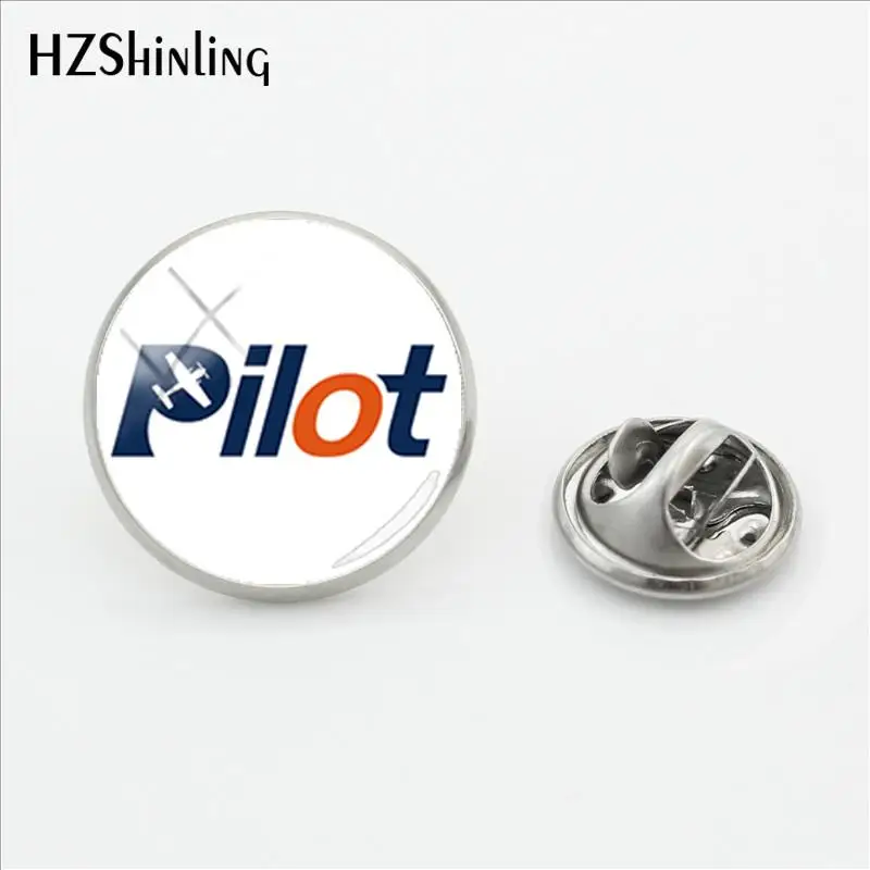 2018 New Air Symbol Butterfly Clasp Pin Jewelry Glass Cabochon Metal Brooch Ace Pilot Stainless Steel Lapel Pins