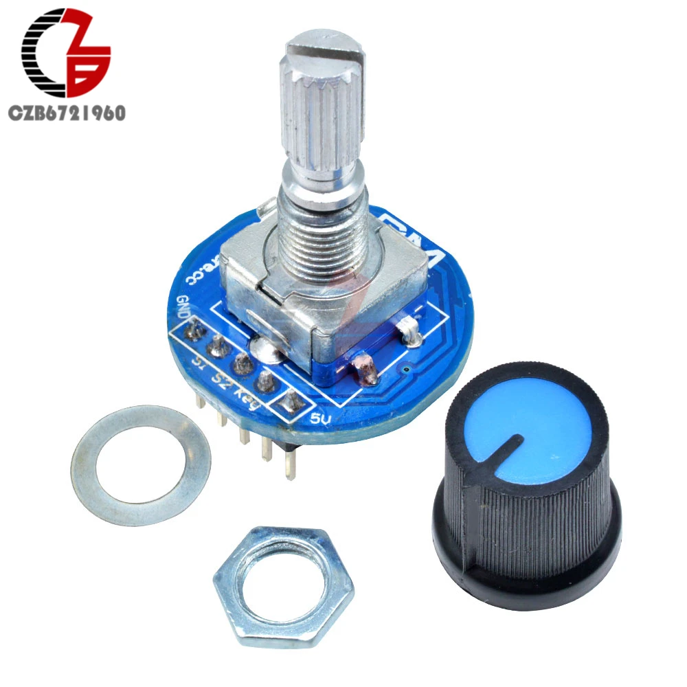 Rotating Potentiometer Digital Rotary Incremental Encoder Control Switch Module Digital Pulse Signal with Knob Cap