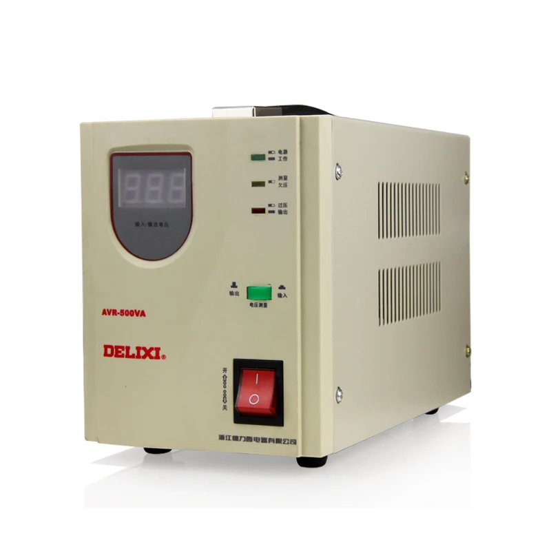 DELIXI Single Phase Voltage Stabilizer AVR-500VA Automatic AC Voltage Regulator 500W Household Regulated Power Supply 0.5KVA