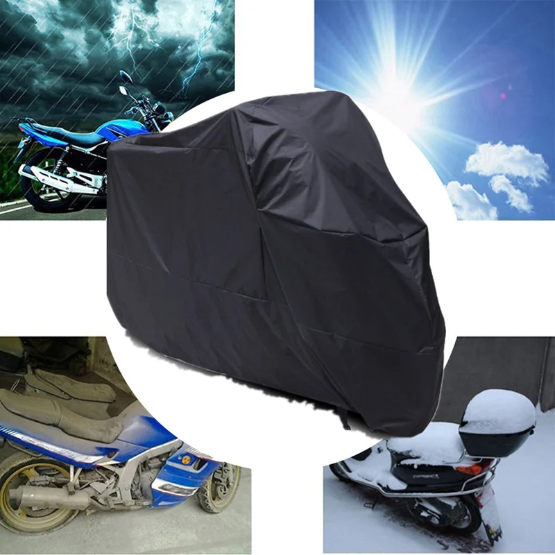 XL/XXL/XXXL 180T Rain Dust Motorcycle Cover Outdoor UV Waterproof For Harley Honda Victory Kawasaki Yamaha Suzuki Accessories image 2