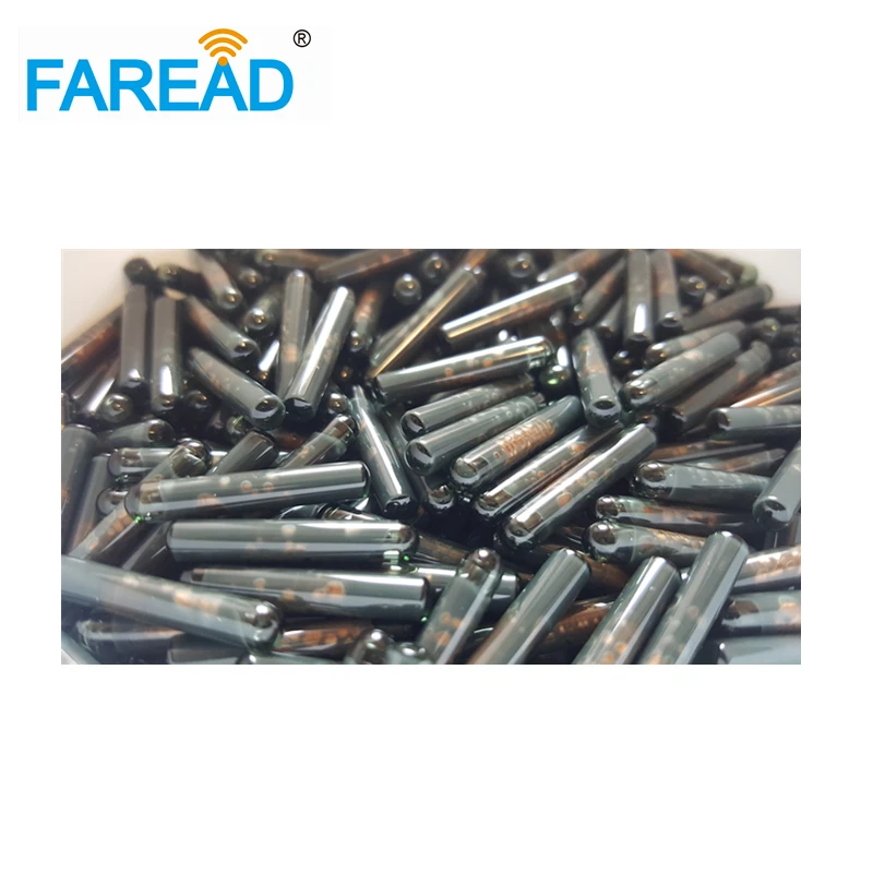 X30pcs 1.4*10mm EM4305 LF microchip de etiqueta de vidro 134.2Khz FDX-B, microtransponder para identificação de gado