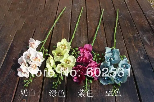 

HOT WEDDING FLOWER vine single SPRING orchid flowers European top-grade butterfly orchid (20/lot),4color available FREE SHIPPING