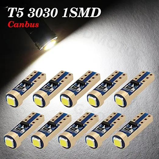 

10x Super Bright 3030 SMD T5 Canbus Error Free Instrument Speedo Gauge Cluster LED Lights bulb for Acura MDX RDX RL TL TSX ZDX