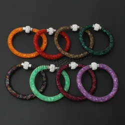 2016 Beautiful Design Wristband Multicolor Clay Crystal Magnetic Clasp Mesh Bracelet with Women Charm Bangles Bracelet