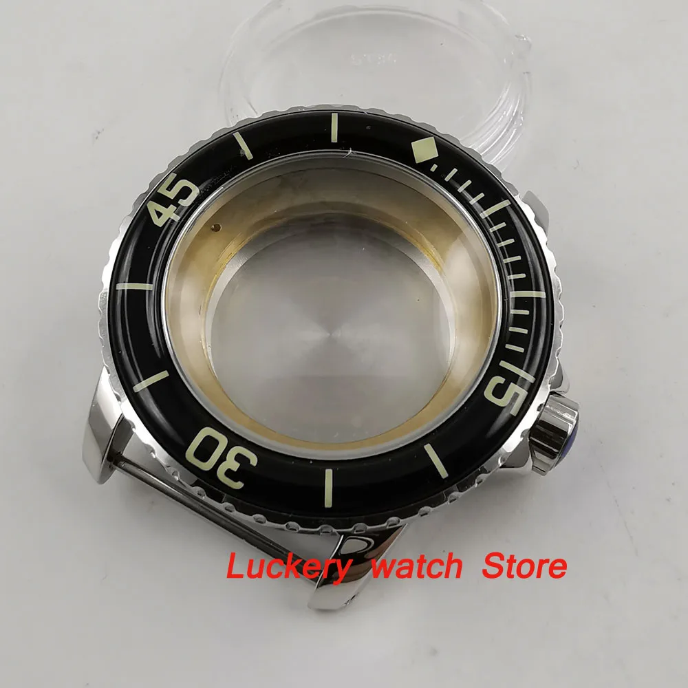 45mm watch case fit ETA 2836 Mingzhu 2813 Miyota 8215 movement-BK19