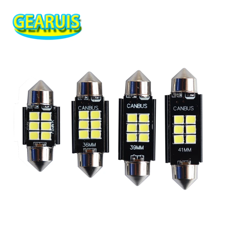 High Quality 2 pcs C5W Canbus 2835 6 SMD error free 6000K Festoon 6 led 31/36/39/41mm canbus 12V Reading led Light Bulbs Lights