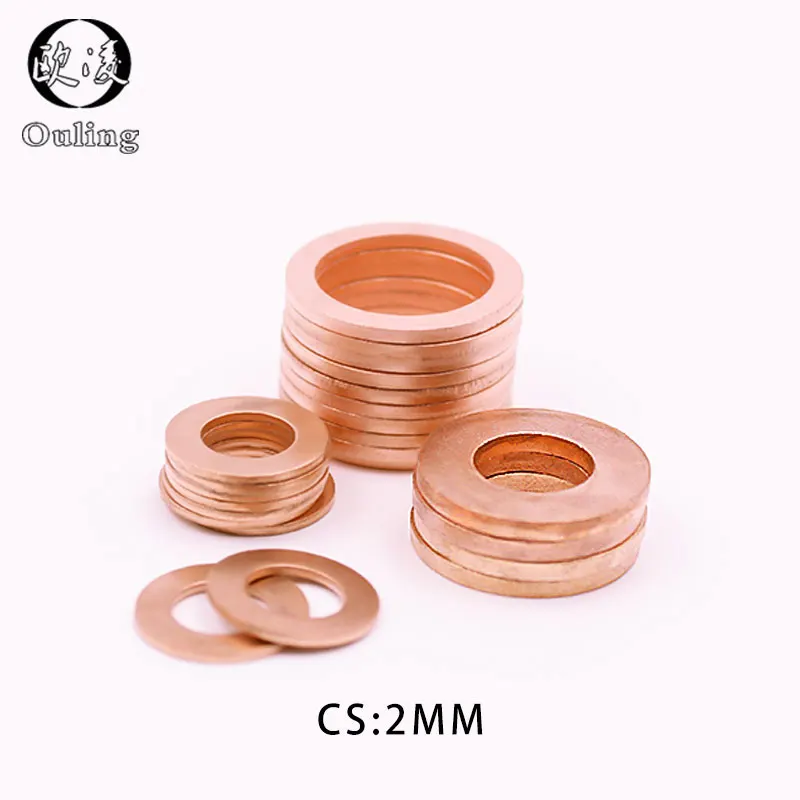 Sealing Ring Copper Washer Boat 5Pcs DIN7603 M6 M8 M10 M12 M14 M16 M18 M20 T3 O Ring Gasket Crush Washer Flat Seal Ring Fitting