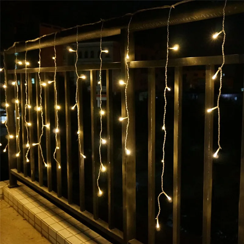 Imagem -04 - Led Icicle String Lights para Decoração Exterior Luzes de Natal Jardim Festa de Natal Luzes Decorativas Droop 0.40.6m 5m