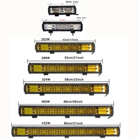 Auto LED Light Bar 9 12 17 21 23 26 30 Inch Tri-Row White/Amber Work Light For Offroad 4x4 4WD UAZ 4WD SUV Truck Car Motorcycle