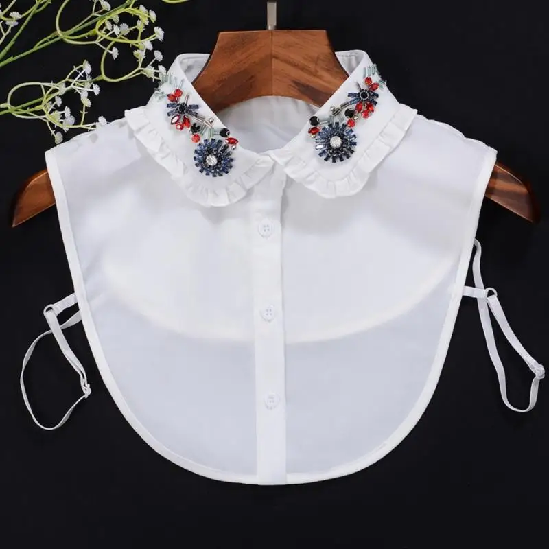 White Fake Collar Women Detachable Collars For Women Clothes Shirt False Collar Shirt Lace Detachable Beaded Collar Nep Kraagie