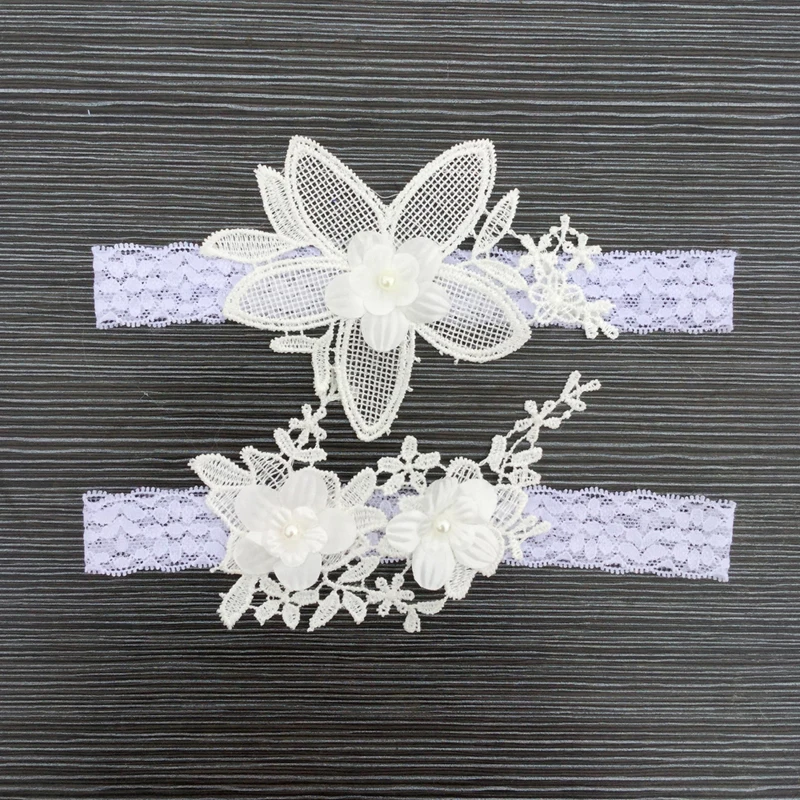 2Pcs/set Big flowers Bride Garter Lace Wedding Women's Sexy Toss Garters Marriage Ceremony Thigh ring suspenders Bridal Gift