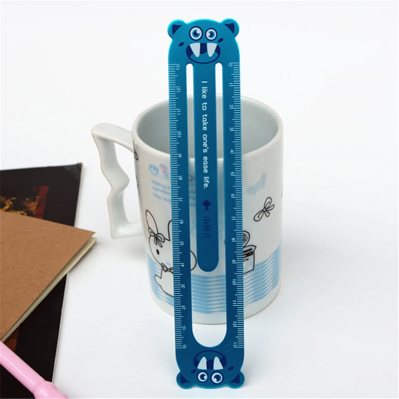 1PC Metal bookmark Straight Ruler Cute cartoon aluminum alloy student ruler