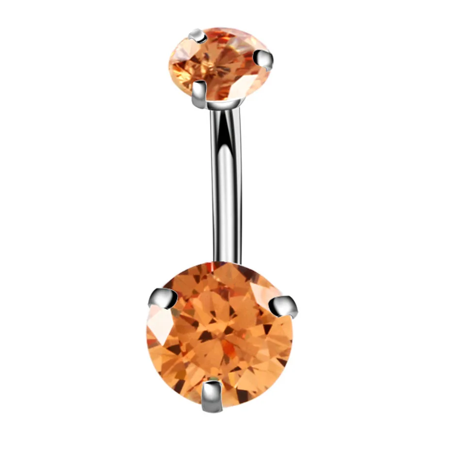 Fashion Hot Sexy Double Zircon Anti Allergy Simple Lounger Titanium Earrings Ear Nail Belly Button Rings Navel Piercing пирсинг