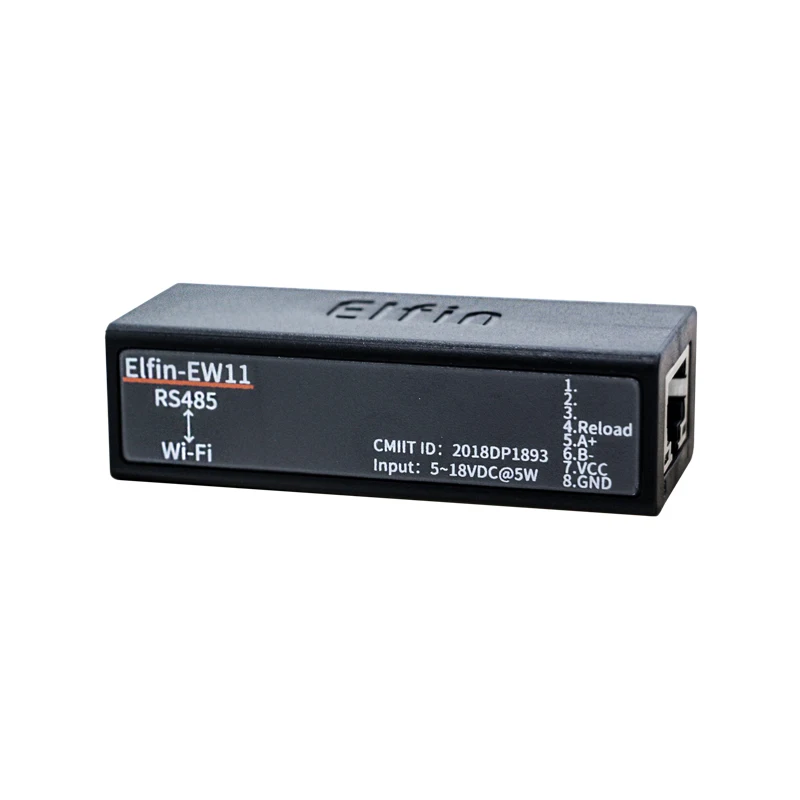 Wide DC Input 5~18VDC Elfin-EW11A  Data Transfer Via Wi-Fi Support RS232/RS485 to Ethernet/Wi-Fi Conversion