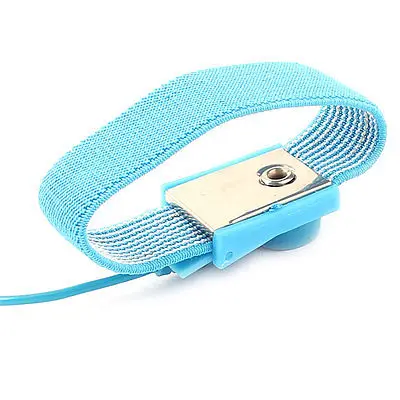 Alligator Clip Anti Static ESD Discharge Adjustable Wrist Strap Band Blue