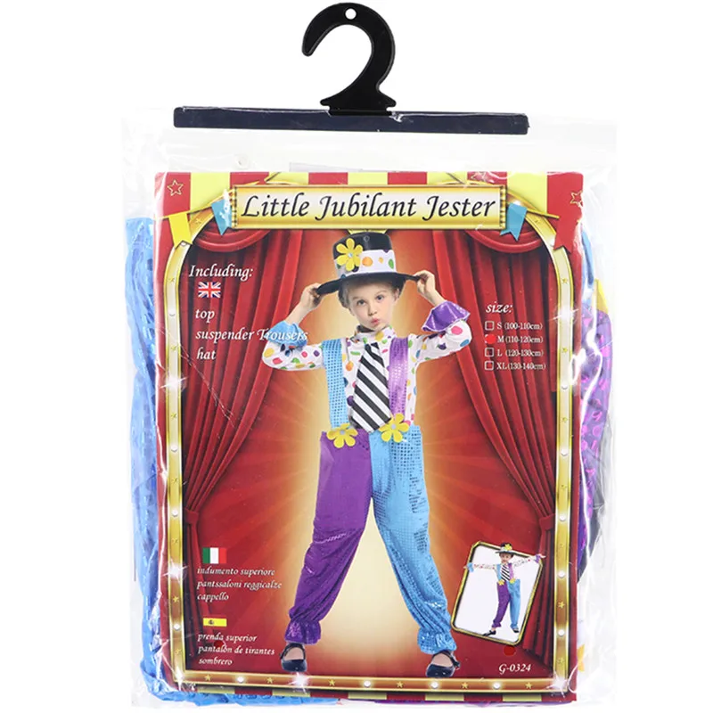 Circus Nar Clown Joker Kostuum voor Kinderen Meisje Halloween Kerstmis Carnaval Nieuwjaar Fancy Dress Kindercosplay Kleding