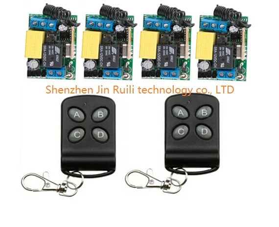 

RF AC 220 V 1 CH 10 A Wireless remote control switch System 2 piece Transmitter +4 piece Receiver for Access/door System