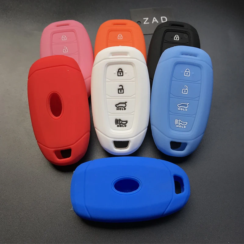 ZAD 4 buttons silicone rubber car key case cover for hyundai GRANDEUR IG Azera 2017 2016 key case cover shell