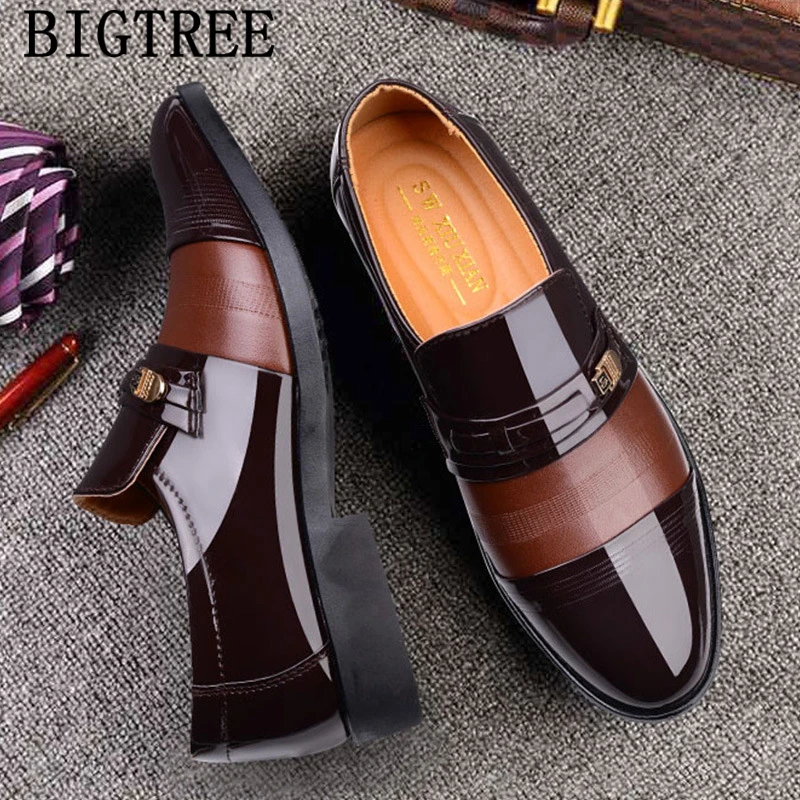 Wedding Dress Suit Formal Shoes Men Loafers Men Slip On Men Dress Shoes Business Shoes Men Oxford Leather Zapatos Hombre Vestir