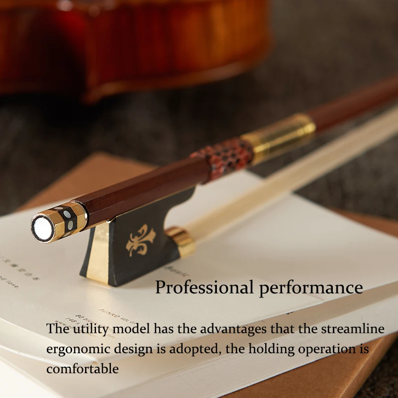 

Hand-made violin bow 4/4 3/4 1/2 1/8 1/4 First class horsetail playing solo violin bow Brazilian red sandalwood violino