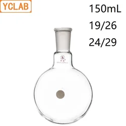 YCLAB 150mL 19/26 & 24/29 Boiling Flask Round Bottom Borosilicate 3.3 Glass Standard Ground Mouth Distilling Distillation