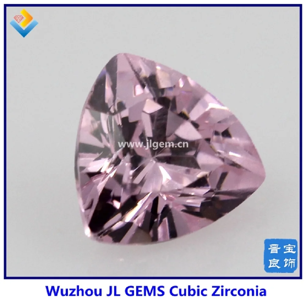 (100pcs/lot)5A pink color synthetic cz 3mm-10mm Pink Trillion Cubic Zirconia /CZ Gems Stone with wholesale price