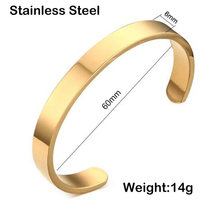Nextvance New Stainless Steel Personalized Simple Cuff Bracelets for Women Men Custom Engraved DIY Bangle Hand Armband Punk Gift