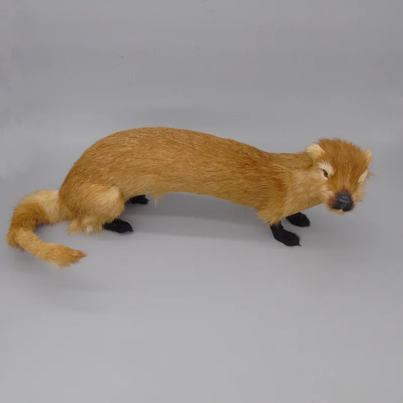 

new yellow weasel model polyethylene & furs simulation weasel toy home decoration about 40x11x15cm p0074