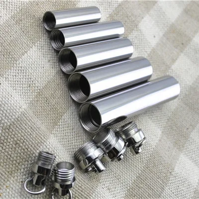 Super Mini Stainless Steel Sealed steel bottle Waterproof Storage Perfume package Bottle Pendant