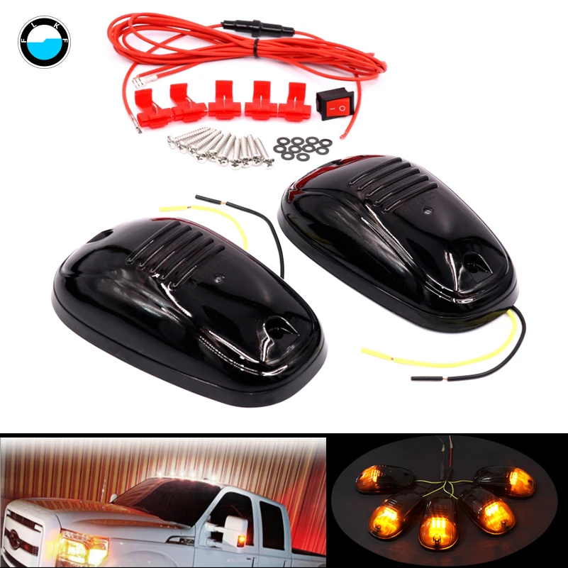 

5pcs12v 24v Smoked LED car Roof light Pickup truck lamp SUV Cab Marker Running Clearance Light Kit van Clearance Light cavanan