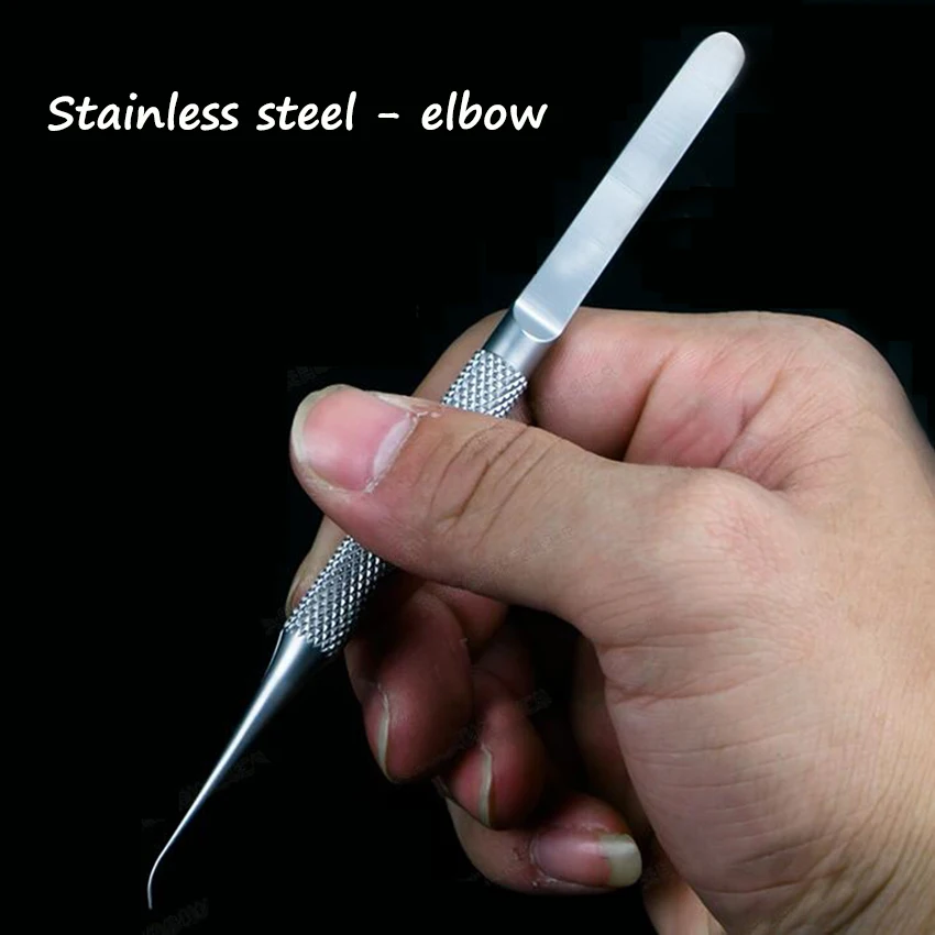 Pinset Lurus atau Siku Pinset Sidik Jari Garis Terbang Aloi Titanium untuk Telepon Kabel Tembaga Jepit Perbaikan Kabel Jumper 0.15MM