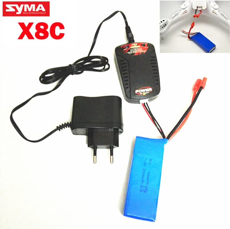 1X Syma X8 X8A X8C X8C-1 or Syma X8W Original 7.4v 2000mah spare parts LiPo battery