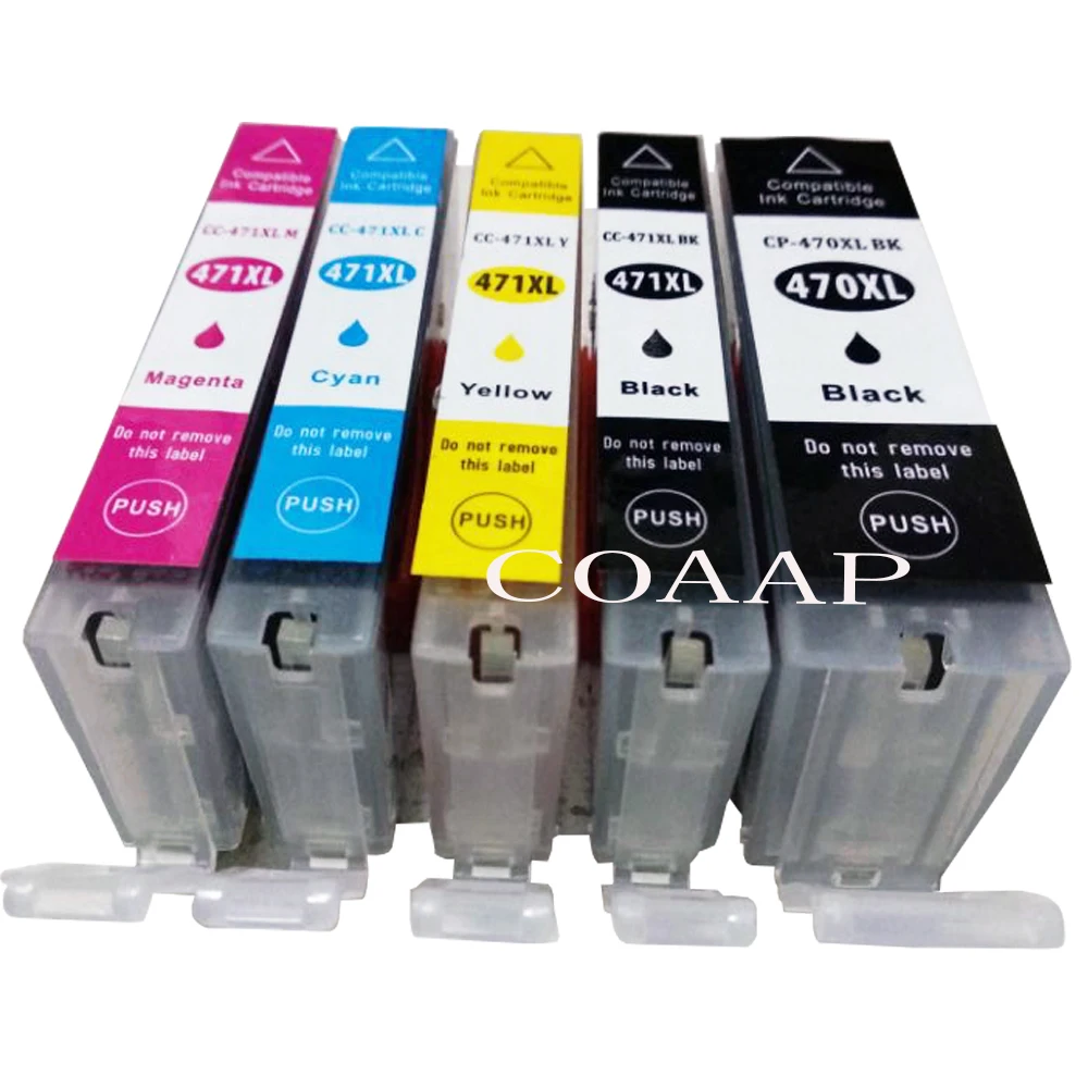 5pk New Canon PGI 470 CLI 471 Compatible ink cartridges for CANON PIXMA MG 5740 8640 / TS 5040 6040 inkjet Printer pgi470 cli471