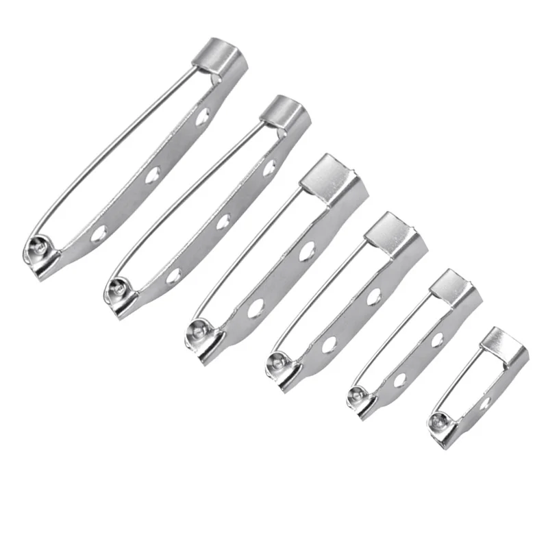 

50PCS Iron Tone Safety Brooch Back Safety Catch Bar Pins Jewelry Findings Accessories DIY Brooches Making Safety Pin Brooch