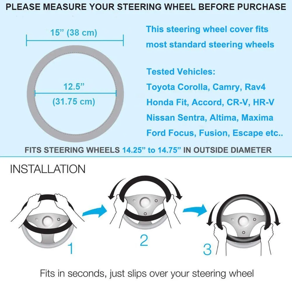 New design Diamond Crystal Car Steering Wheel Cover Leather Rhinestone Cover for Steering-wheel Women Universal 38cm Car Styling