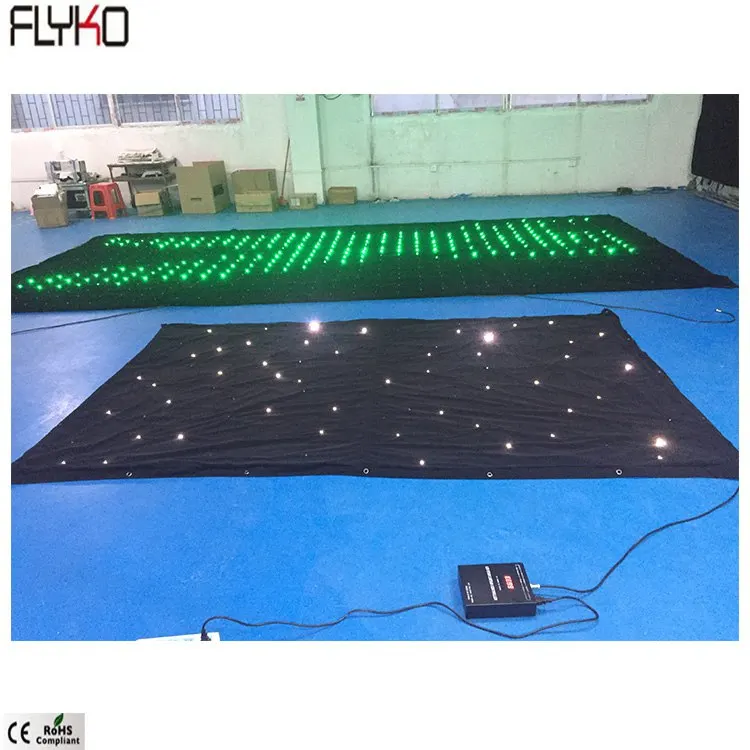 Dimmable wedding led star curtains 3x4m single white DMX function for Disco entertainment fashion theater