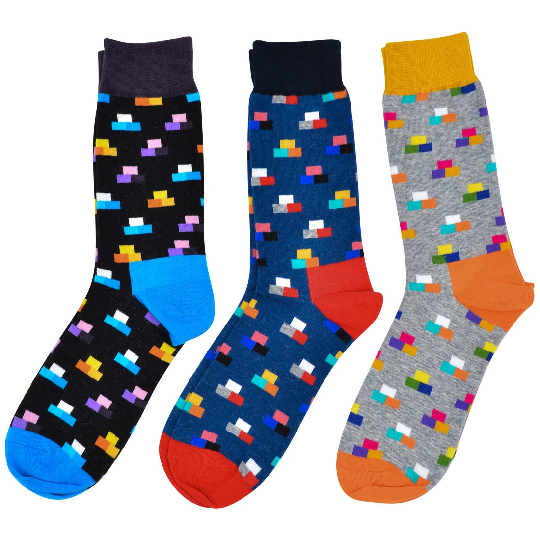  Hot Sale Casual Men Socks New Socks Fashion Design Plaid Colorful Happy Party Dress Cotton Sokken For Business