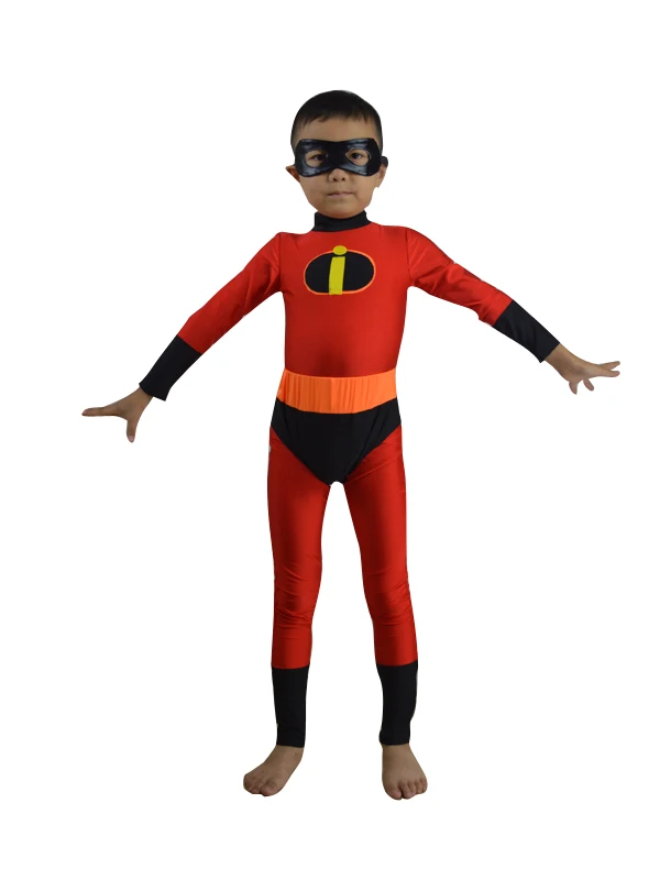 Free Shipping Kids Costume Dash Incredible Spandex Superhero Halloween Costume