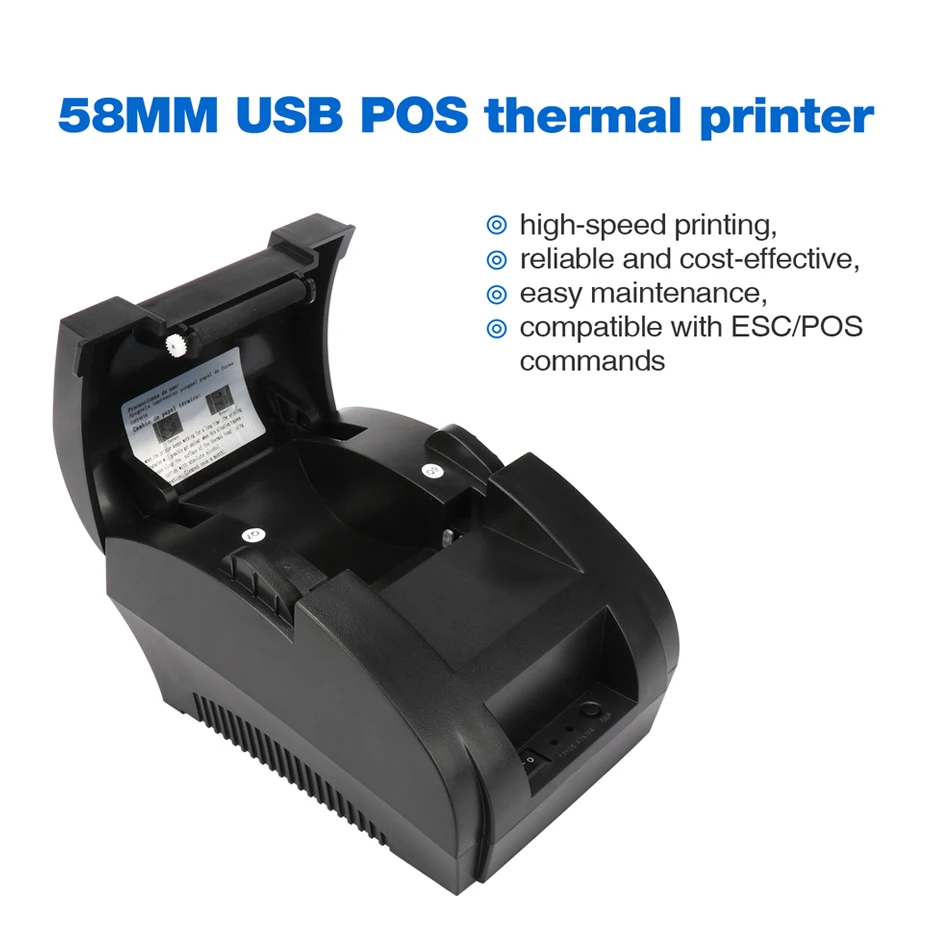 

5890T 58mm USB Thermal Receipt Printer AND 1809DD Bluetooth Thermal Receipt Printer POS Printer for Restaurant Supermarket