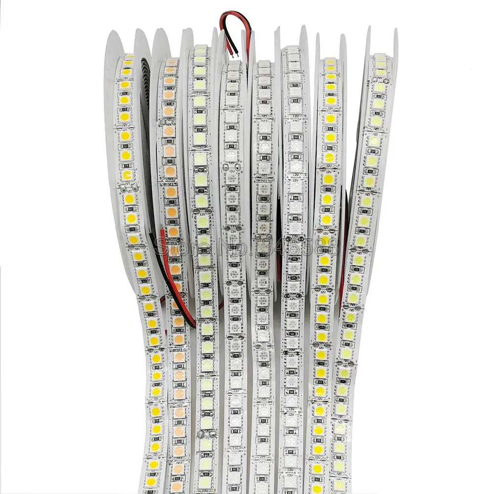 5m SMD 5050 LED Strip DC 12V 24V 120LEDs/m Flexible LED Strip Tape RGB CCT Neutral Warm Cool White 4 in 1 RGBW RGBWW IP20 IP65