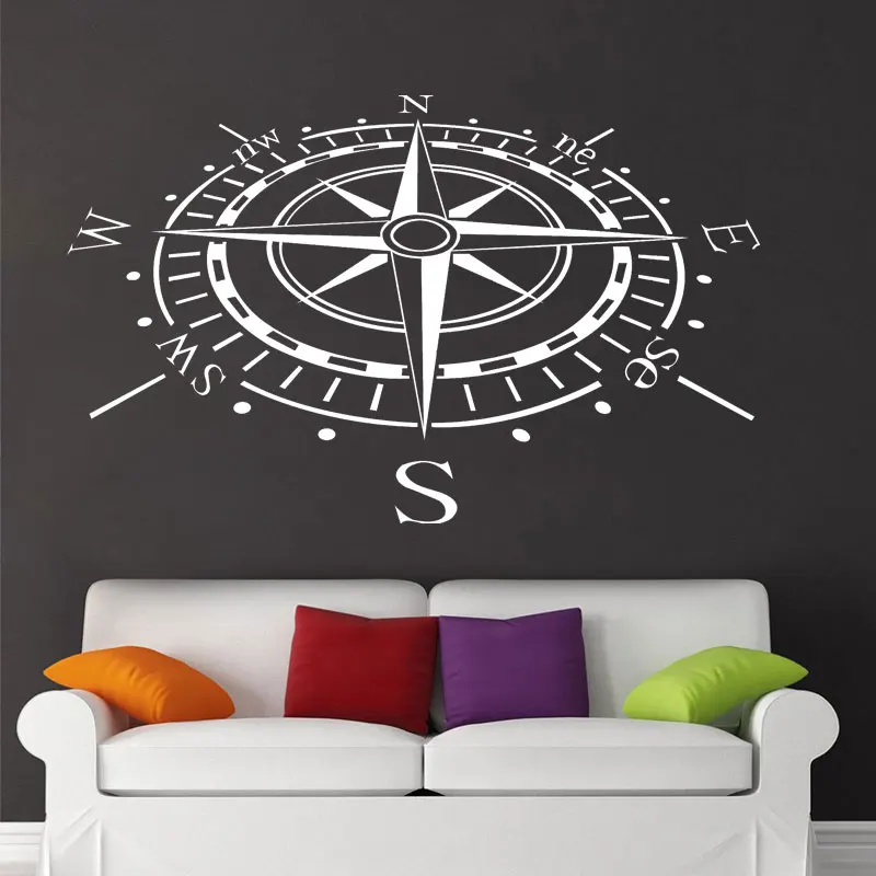 COMPASS Vinyl Decal Sticker Car Boat Window Wall Nautical Sailing Anchor Ship 3D Wall Stickers Home Decor Living Room Art C-10