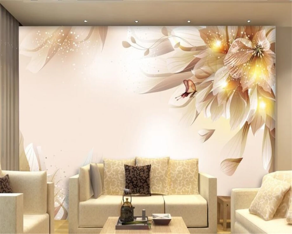 

Beibehang Custom Wallpaper Living Room Bedroom Mural Modern Simple Dream Flower TV Background Mural 3D Wallpaper papel de parede