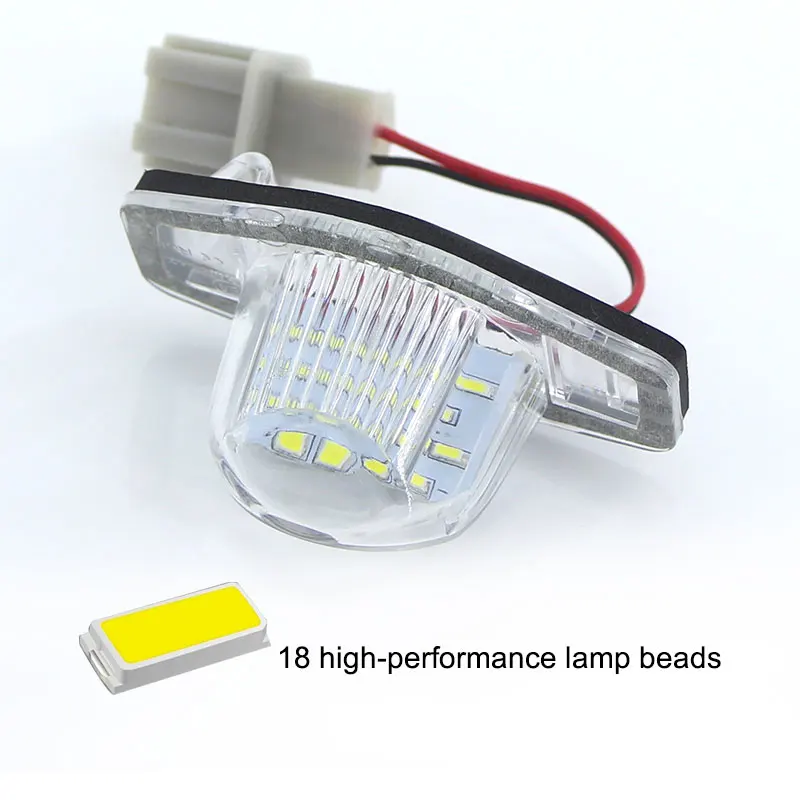 2 sztuki białych żarówek LED 18SMD do oświetlenia tablicy rejestracyjnej Honda Jazz Fit CR-V FR-V Odyssey Stream Insight 12V