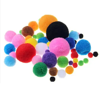 

200gram count by weight sampler set Craft Pom Poms Assorted Sizes from 8mm-40mm in mix colors