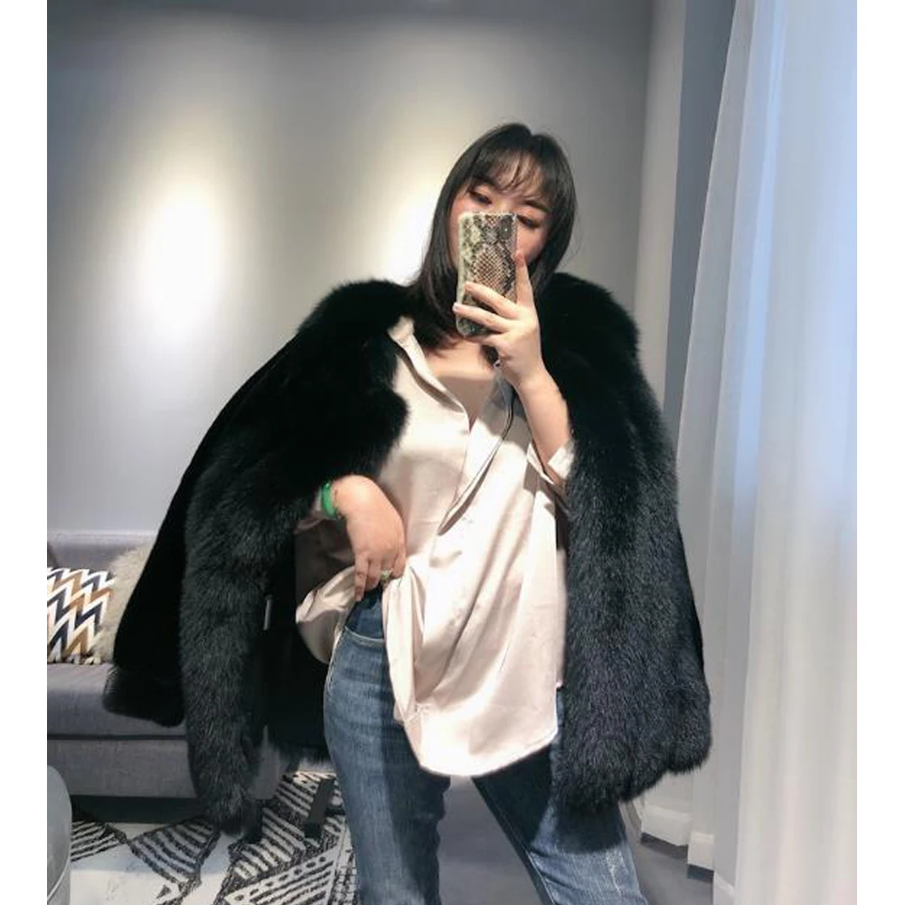 ผู้หญิงทั้งหนัง Fox FUR Coat ผู้หญิงนําเข้า Mink FUR เสื้อแจ็คเก็ตผู้หญิงฤดูใบไม้ร่วงและฤดูหนาวใหม่เสื้อขนสัตว์