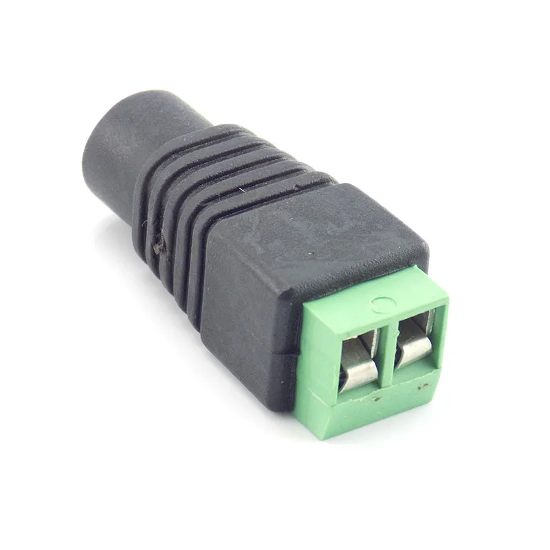 Cable de alimentación de CC, adaptador de conector hembra de 5,5x2,1mm a conexión para cámaras CCTV de tira LED de un solo Color, 1 ud.