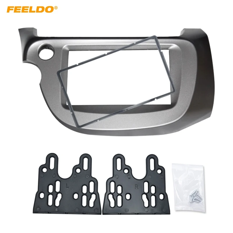 

FEELDO Car DVD/CD Radio Stereo Fascia Panel Frame Adaptor Fitting Kit For Honda FIT Jazz (LHD)Installation Trim Kit #AM4418